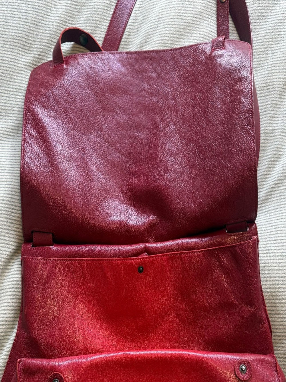 Bottega Venetia Intrecciato Shoulder Bag Messenger Bag Red Leather - Picture 6 of 6